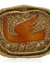GEORGES BRAQUE ENAMEL AND GOLD 'PROCRIS' BROOCH