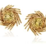 Schlumberger, Jean. Tiffany & Co.. TIFFANY & CO. JEAN SCHLUMBERGER HELIODOR AND GOLD EARRINGS - фото 1