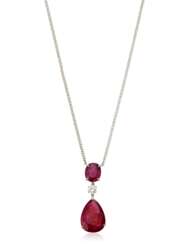 RUBY AND DIAMOND PENDANT NECKLACE