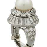 CULTURED PEARL AND DIAMOND RING - photo 3