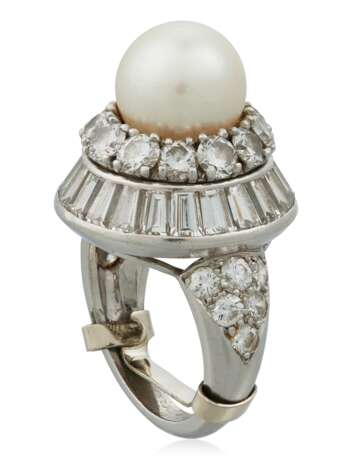 CULTURED PEARL AND DIAMOND RING - фото 3
