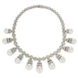 SET OF CULTURED PEARL AND DIAMOND JEWELRY - photo 3