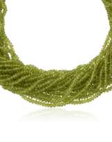 TRIANON PERIDOT, CULTURED PEARL AND ROCK CRYSTAL NECKLACE