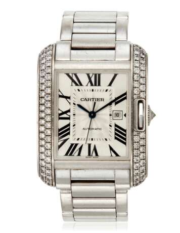 Cartier. CARTIER DIAMOND AND WHITE GOLD 'TANK ANGLAISE' WRISTWATCH - photo 1