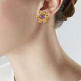 TWO PAIRS OF DIAMOND AND MULTI-GEM FLOWER EARRINGS - photo 2