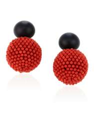 HEMMERLE CORAL AND IRON EARRINGS