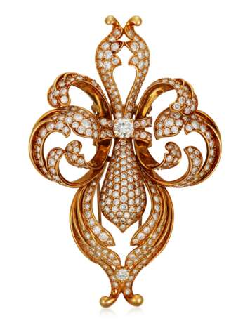 DIAMOND AND GOLD BROOCH - Foto 1