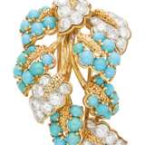 Cartier. CARTIER TURQUOISE AND DIAMOND BROOCH - photo 1
