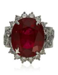 RUBELLITE TOURMALINE AND DIAMOND RING