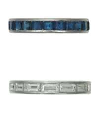 HARRY WINSTON SAPPHIRE ETERNITY BAND AND TIFFANY & CO. DIAMOND ETERNITY BAND