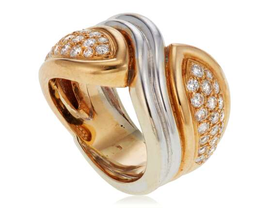 DIAMOND AND BICOLORED GOLD RING - photo 3