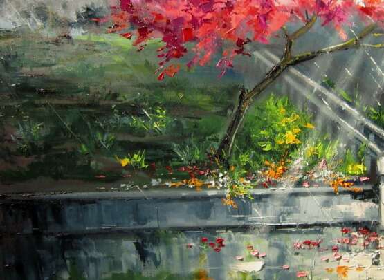 Painting “Spring rain”, Canvas on the subframe, Oil paint, Impressionist, Landscape painting, Ukraine, 2020 - photo 2