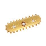Goldbrosche mit Perle und Diamanten, - photo 2