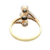 Ring mit 3 Altschliffdiamanten, zusammen ca. 1,4ct, - Foto 4