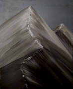 Monochrome painting. Grey mountain