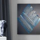 Синий квадрат штукатурка Acrylic paint Abstract art Russia 2021 - photo 2