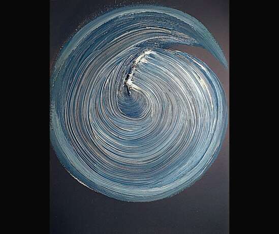 Синий круг штукатурка Peinture acrylique Art abstrait Russie 2021 - photo 1