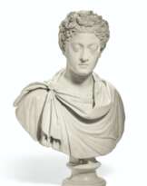 A WHITE MARBLE BUST OF THE EMPEROR COMMODUS