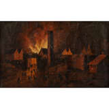 MALER/IN 18./19. Jahrhundert, "Nächtlicher Stadtbrand", - фото 1