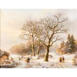 BODEMANN, WILLEM (1806-1880) "Winterlandschaft mit Eisläufern" - Foto 1