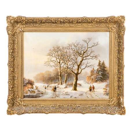 BODEMANN, WILLEM (1806-1880) "Winterlandschaft mit Eisläufern" - Foto 2