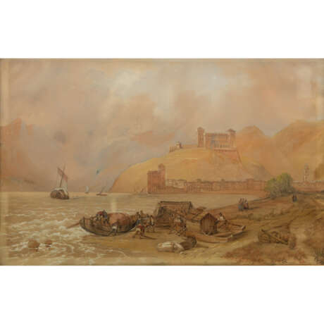 LAEISZ, CARL MARTIN (1803-1864), "Fischer beim Bergen ihrer Boote an der italienischen Küste", - фото 1