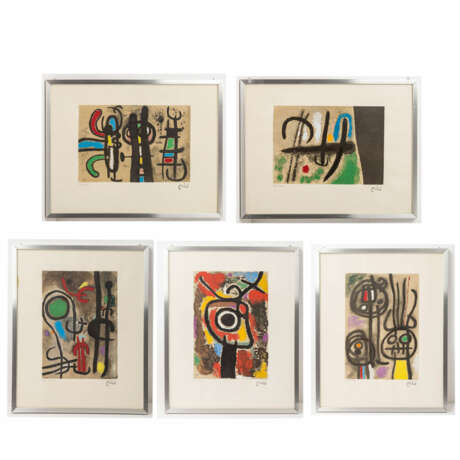 MIRÓ, Joan, NACH (1893-1983), 5 Farblithographien "Figürliche Komposition", - photo 1