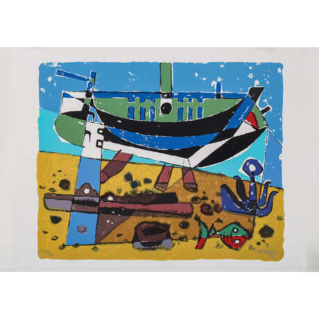 MANRIQUE, CÉSAR (1919-1992), "Segelboot im Wasser", - Foto 1