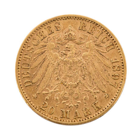 Württemberg/GOLD - 4 x 20 Goldmark und 3 x 10 Goldmark, - Foto 4