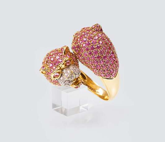 Pink-Saphir Ring 'Panther' - photo 1