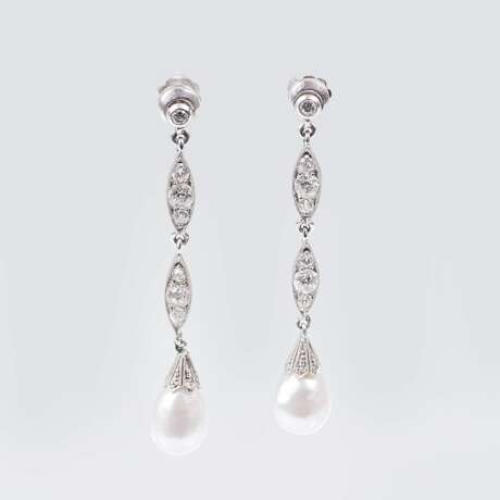 Paar Jugendstil Diamant-Perl Ohrhänger - Foto 1