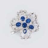 Juwelier Wilm. Vintage Saphir-Diamant-Brosche 'Kleeblatt' - фото 1