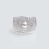 Diamant-Ring mit Perle - Foto 1