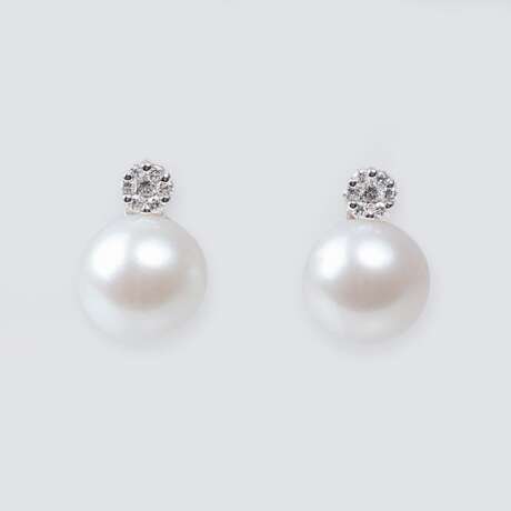 Paar Perlen-Brillant-Ohrringe - photo 1