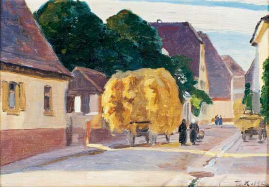 Friedrich Kallmorgen. Erntewagen auf der Dorfstraße - photo 1