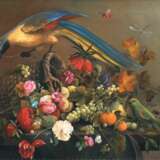 Jakob Lehnen. Früchtekorb mit Blumen und Papageien - фото 1