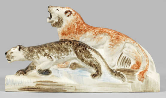 Art Déco-Figurengruppe eines Löwenpaares - Foto 1