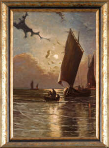 Gemälde «Segelboot am Ufer» (A. maximow)