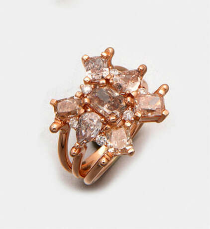 Extravaganter Natural Fancy-Pink-Brown-Diamantring - photo 1