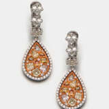 Paar extravagante Natural Fancy-Color-Diamantohrgehänge - Foto 1