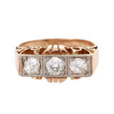 Ring mit 3 Altschliffdiamanten, zusammen ca. 0,85ct, - photo 1