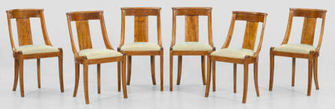 Satz von sechs Gondelstühlen im Biedermeier-Stil - Foto 1