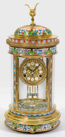 Pendule mit farbigem Cloisonné-Dekor - photo 1