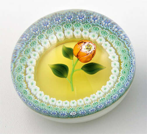 Paperweight "Perles sur fond jaune" von Baccarat - Foto 1