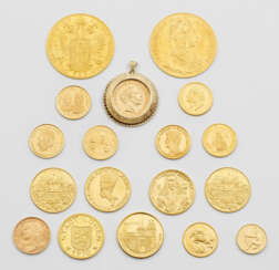 Internationale Sammlung von 18 Gold-Gedenkmünzen-Medaillen