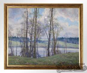 Das Gemälde «Birken am Fluss»