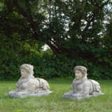 Paar Sphingen als Parkskulpturen - photo 1