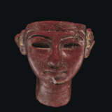 AN EGYPTIAN RED GLASS PORTRAIT HEAD OF THE PHARAOH RAMESES I OR SETI I - photo 1