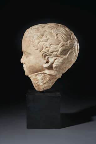 A GREEK MARBLE HEAD OF A BOY - фото 3