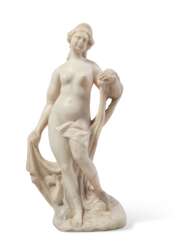 A WHITE MARBLE FIGURE OF AMPHITRITE